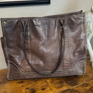 Frye Madison Shopper  Leather Tote Brown